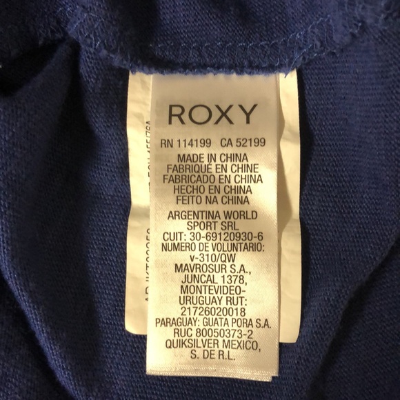 ROXY Weekend Escape 2 Dark Blue Hoodie Pocket Drawstring Lightweight Soft XS - Picture 14 of 15